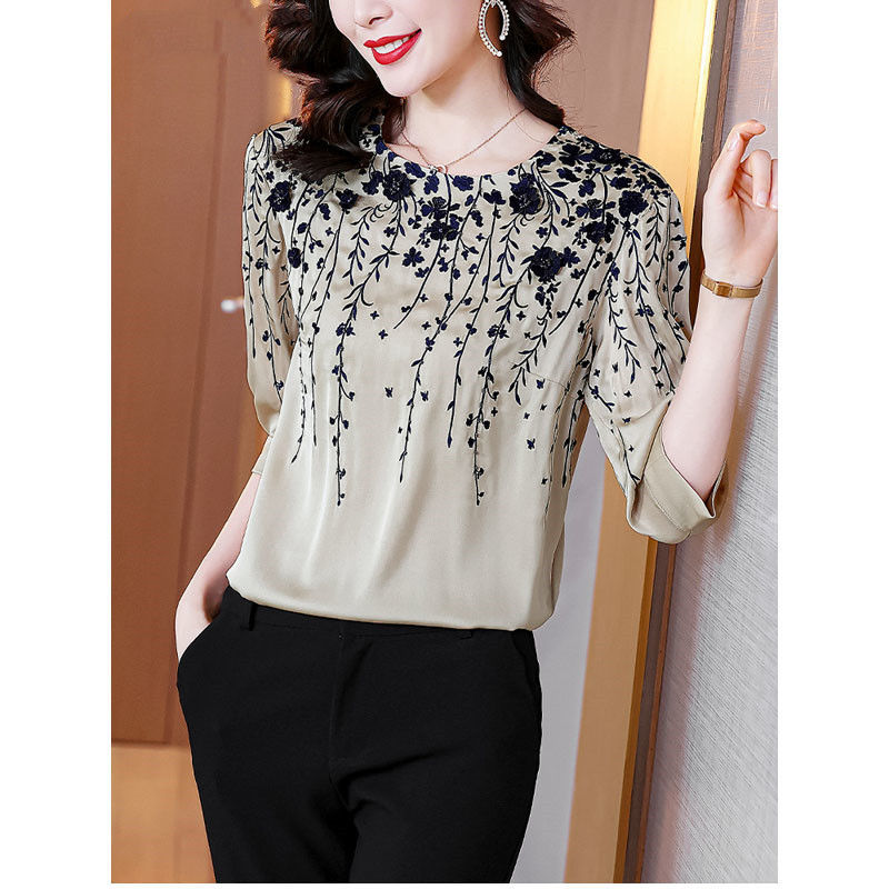 Đầm Nữ Lụa Satin Áo Kiểu Cổ Tr - đánh giá và giá Silk Blouse