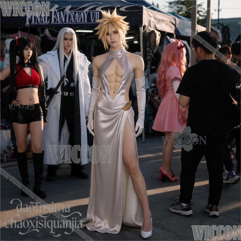 FF7 Cosplay Cloud High Slit We - đánh giá và giá Evening Gown