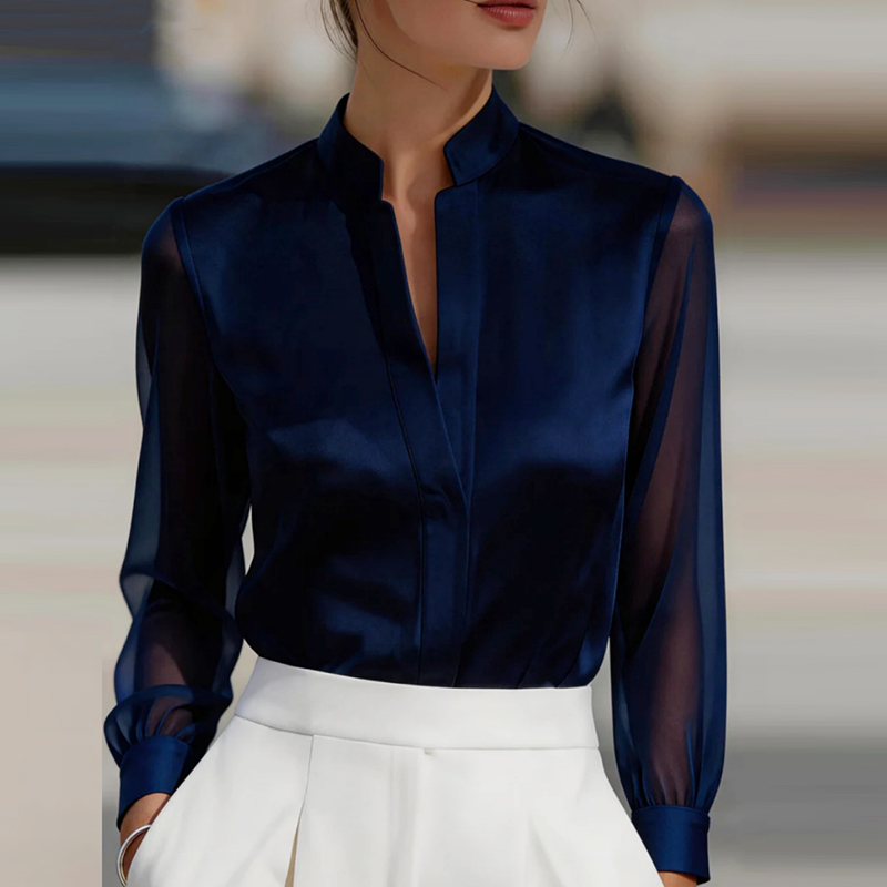 New Mesh See Through Fashion S - đánh giá và giá Silk Blouse