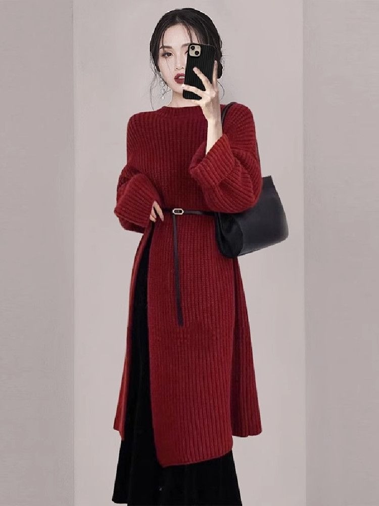 Women Elegant Red Knit Dress A - đánh giá và giá Women'S Red Formal Wear