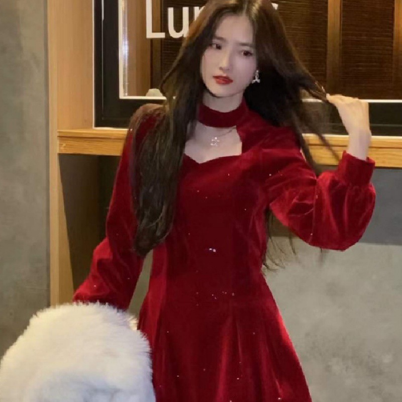 Fine Sparkling Velvet Dress Wo - đánh giá và giá Women'S Red Formal Wear